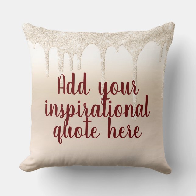 Cojín Decorativo Girly Gold Luxury Drin Dripping Glam Script (Anverso)