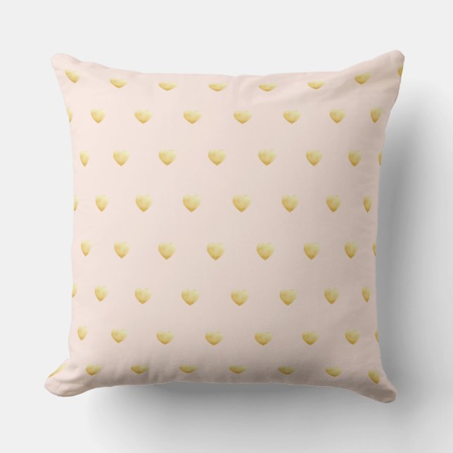 Cojín Decorativo Girly Hearts Rubor Pink Gold (Anverso)