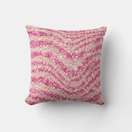 Cojín Decorativo Girly Pink Blush Glitter Zebra Pattern            