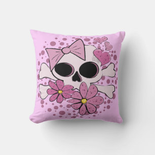 Cojín Decorativo Girly Punk Skull