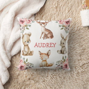 Cojín Decorativo Girly Rubor Floral Tribal Boho Woodland Animales