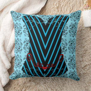 Cojín Decorativo Girly Time Corset Cyan formas geométricas Píldora