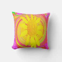 Cojín Decorativo Giro amarillo en un giro psicodélico