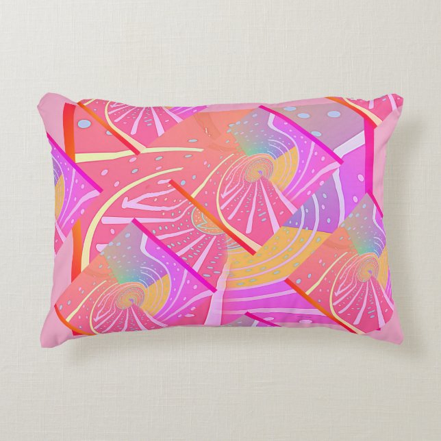 Cojín Decorativo Giro de vórtice arcoiris (Anverso)