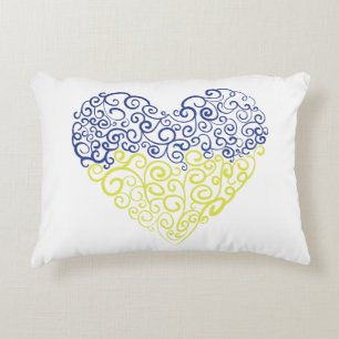 Cojín Decorativo Giro espiral mehandi corazón Colores de la bandera