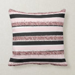 Cojín Decorativo Girona Rosa Oro Rosa Negro Purpurina Stripes Patró<br><div class="desc">Este elegante, moderno y elegante diseño es perfecto para la moderna y elegante moda. Presenta un patrón de rayas purpurinas rosa de dispersión dorada en forma falsa, junto con rayas rosas y negras sobre un fondo blanco simple. Es glamuroso, lujoso y bonito. ***NOTA DE DISEÑO IMPORTANTE: Para cualquier solicitud de...</div>