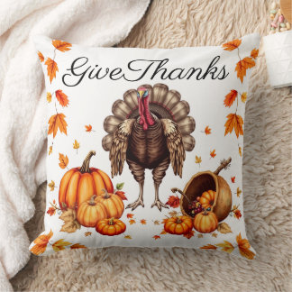 Cojín Decorativo "Give Thanks" Autumn Harvest Throw Pillow