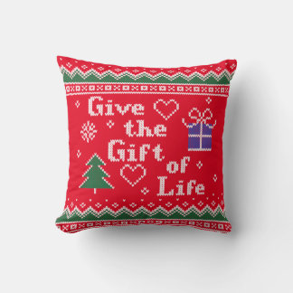Cojín Decorativo Give The Gift Of Life Vintage Transplant Holiday