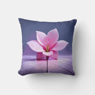 Cojín Decorativo Gladioli Dimensional: Obra maestra rosa y púrpura