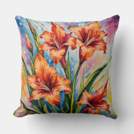 Cojín Decorativo Gladiolus, Gladiolus, mes de nacimiento de agosto.