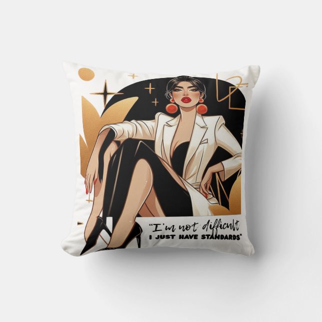 Cojín Decorativo Glam Attitude – I Just Have Standards (Anverso)