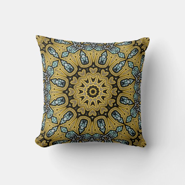 Cojín Decorativo Glam Diamond Gold Love Mandala Cushion (Anverso)