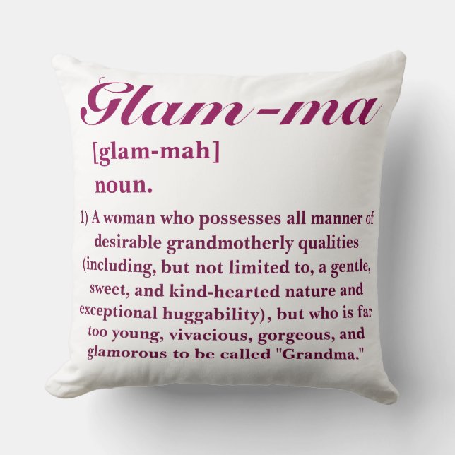Cojín Decorativo "Glam-mamáes", la abuela glamorosa del personaliza (Anverso)