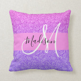 Cojín Decorativo Glam Púrpura Purpurina Rosa Gradiente de parkle Mo