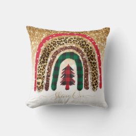 Cojín Decorativo Glam, Purpurina de oro del arcoiris Navidades de 2