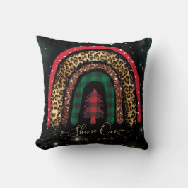 Cojín Decorativo Glam, Purpurina de oro del arcoiris Navidades de 2
