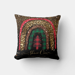Cojín Decorativo Glam, Purpurina de oro del arcoiris Navidades de 2