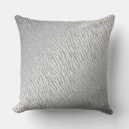 Cojín Decorativo Glam Purpurina plateado de impresión animal