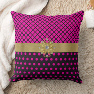 Cojín Decorativo Glam rosa y negro