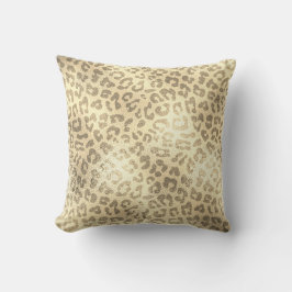 Cojín Decorativo Glam Sepia Gold Animal Lampart Skine Luxury