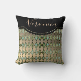 Cojín Decorativo Glam Turquoise Harlequin Personalizado