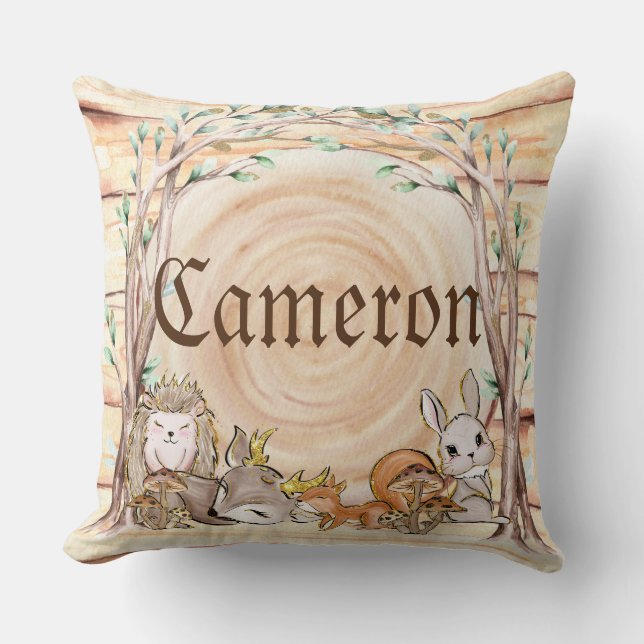 Cojín Decorativo Glamorosos animales para bebés de Woodland (Anverso)