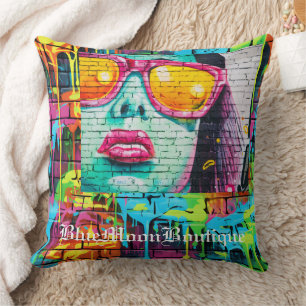 Cojín Decorativo Glamour Chica Graffiti Round Pillow