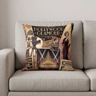 Cojín Decorativo Glamour de Hollywood Vintage Edad de Oro del Cine