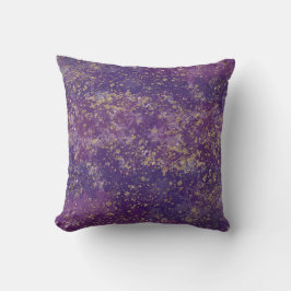 Cojín Decorativo Glamour Moderno con Salpicaduras de Purpura y Dora
