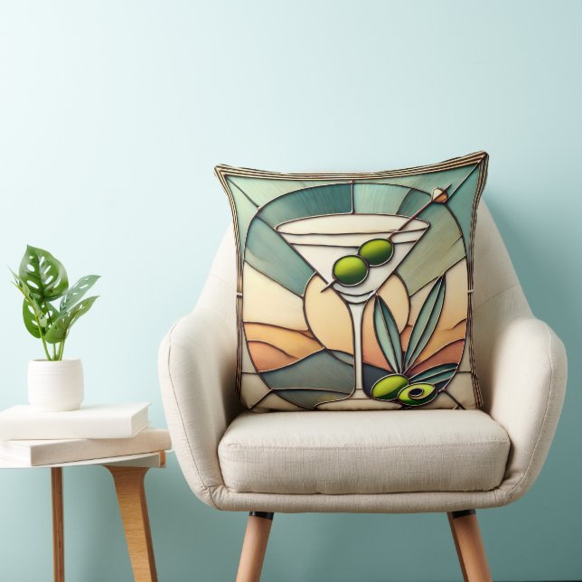 Cojín Decorativo Glass de Mediano Siglo 2 Olive Martini (Silla)