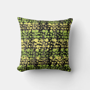 Cojín decorativo Glitch verde y amarillo