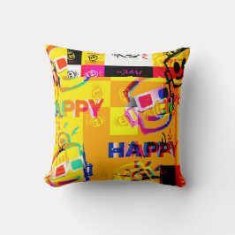 Cojín Decorativo GLITCHED HAPPY Pillow