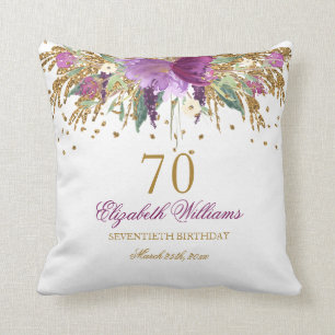 Cojín Decorativo Glitter Floral Brillante Cumpleaños Amatista 70