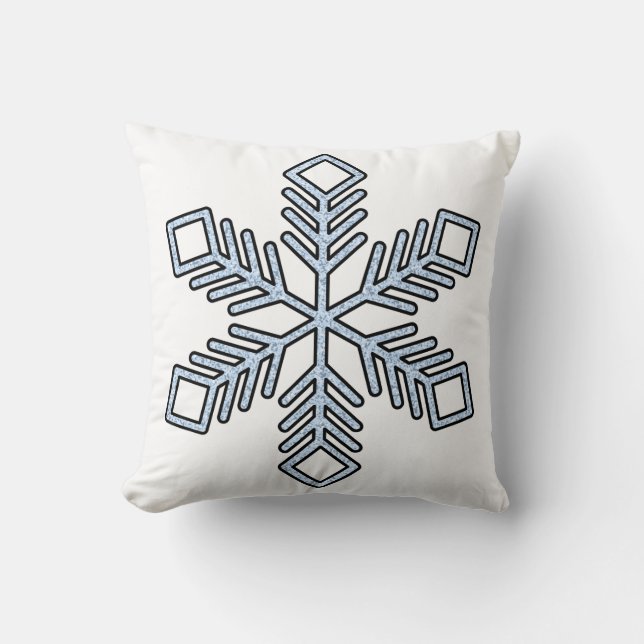 Cojín Decorativo Glitter Snowflake - Baby Blue Branches (Anverso)
