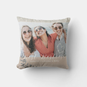 Cojín Decorativo Glittering Hearts Besties Photo