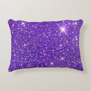 Cojín Decorativo Glitz chispeante del purpurina de la púrpura de