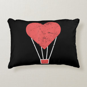 Cojín Decorativo Globo aerostático caliente corazón lindo