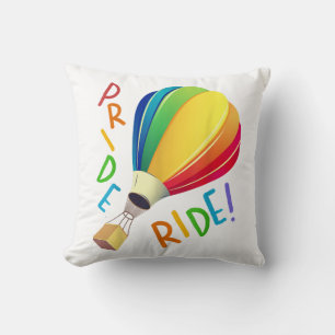 Cojín Decorativo Globo aerostático divertido del Orgullo Gay con pa