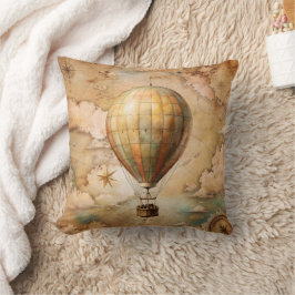 Cojín Decorativo Globo aerostático vintage | Viaje antiguo