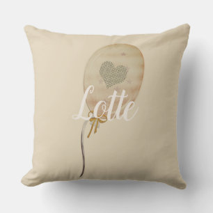 Cojín Decorativo Globo de Corazón con Monograma