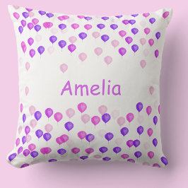 Cojín Decorativo Globo rosa y lino personalizado