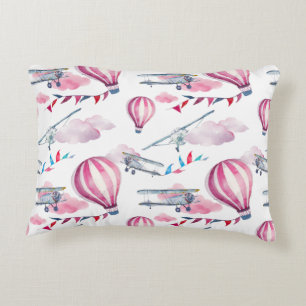 Cojín Decorativo Globos aerostáticos y biplanos