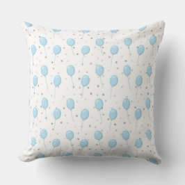 COJÍN DECORATIVO GLOBOS BEBÉ BLANCOS CON AZUL