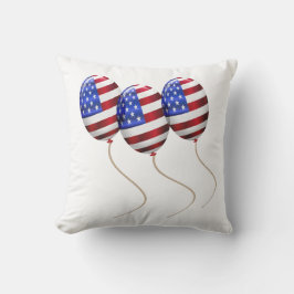 Cojín Decorativo Globos con Bandera Americana Patriótica