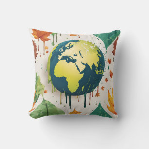 Cojín Decorativo Globos de la Tierra elegantes en goteo