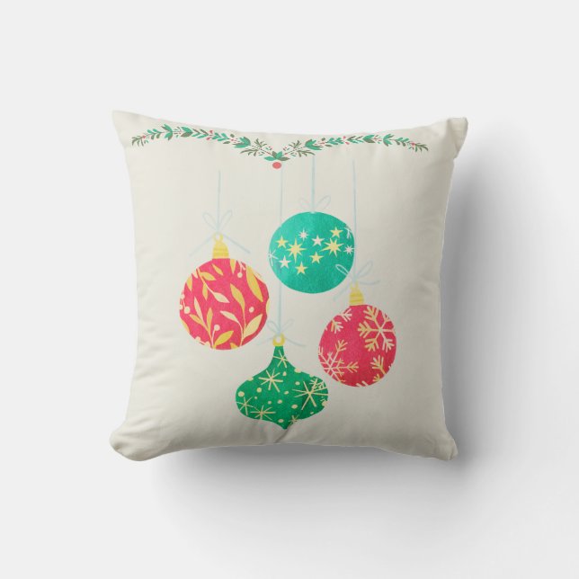 Cojín Decorativo Globos de Navidad (Anverso)