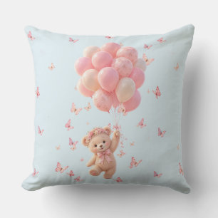 Cojín Decorativo Globos de ositos de peluche mariposas 