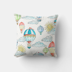 Cojín Decorativo Globos Vintage: Impresionante acuarela Seamless.