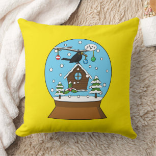 Cojín Decorativo Glóbulo de la nieve con canto de Blackbird
