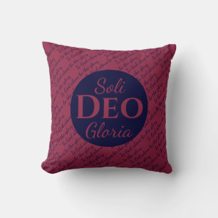 Cojín Decorativo Gloria a Dios SOLI DEO GLORIA Marina Borgoña